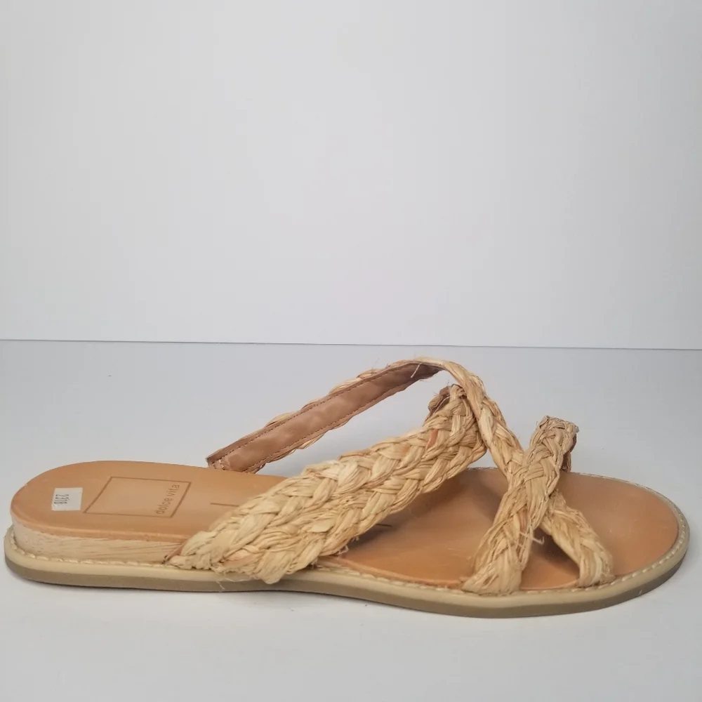 DOLCE VITA Nebi Woven Raffia Slide Braided Strap Sandal - Picture 2 of 8